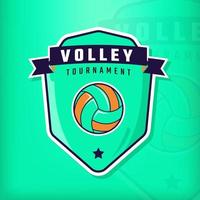 logotipo de diseño de emblema de voleibol deportivo vector