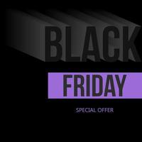 oferta especial de mega venta promoción de banner de venta de viernes negro. ilustración vectorial vector