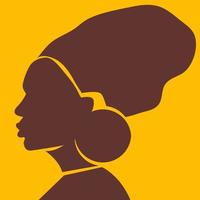 Black woman silhouette in abstract modern style vector
