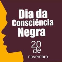 Dia da consciences negra design illustration abstract head profile background brown color vector