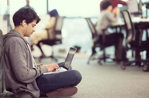 software developer working on the floor photo