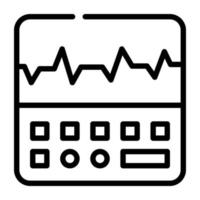 Get a line icon of oscilloscope vector