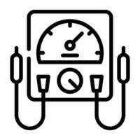 Download premium line icon of volt meter vector