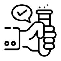 Ready to use line icon of lab testing vector