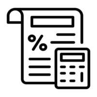 Check out outline icon of tax calculation vector