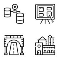 Set of Trendy Linear Icons vector