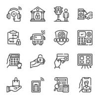 Set of Technology and Privacy Line Icons vector