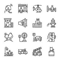 iconos de línea de internet de las cosas vector