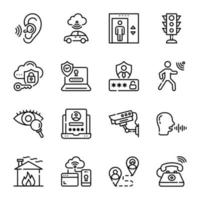 paquete de iconos de línea de tecnología de internet vector