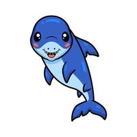 Cute little shark cartoon posing vector