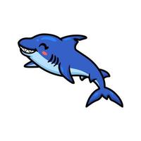 Cute little shark cartoon swimming vector