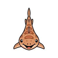 Cute tiger shark cartoon swimming vector