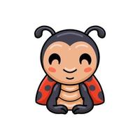 Cute little ladybug cartoon lying down vector