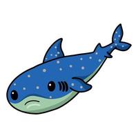 Cute whale shark cartoon swimming vector