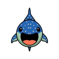 Cute whale shark cartoon swimming vector