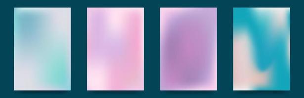 Set of vector gradients in pastel colors. For covers, wallpapers, branding and other projects. Winter, holiday palette. Vector illustration