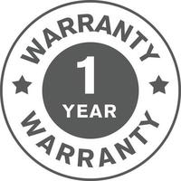 Simple 1 year warranty badge, icon, symbol isolated on white background. vector design.