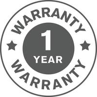 Simple 1 year warranty badge, icon, symbol isolated on white background. vector design.