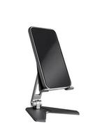 Smartphone stand on mobile holder isolated on white background. photo
