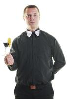 barman portrait isolated on white background photo