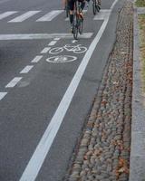 Road with cycle path photo