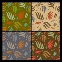 pattern different leaves on different color backgrounds. set. vector