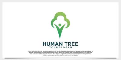 diseño de logotipo de árbol humano concepto único vector premium parte 1