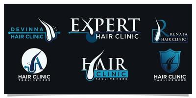 Premium Vector  Hair growth or hair transplant logo design with creative  concept
