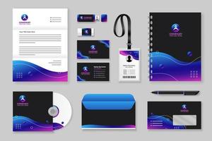 Duochrome Business Kit Stationery Template vector