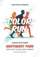 Color Run Flyer Template vector