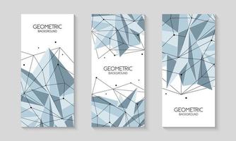 Polygonal abstract futuristic template, low poly sign on white background. Vector lines, dots and triangle shapes, connecting network. Brochure template, cover layout, magazine, flyer design.