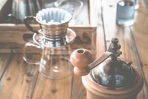 Close up of Coffee grinder set. photo