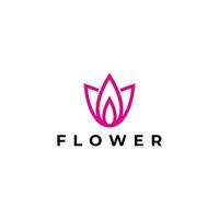 Abstract flower design. Line creative symbol. Universal icon. flower sign. Simple logotype template for premium business. Vector illustration.