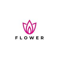 Abstract flower design. Line creative symbol. Universal icon. flower sign. Simple logotype template for premium business. Vector illustration.