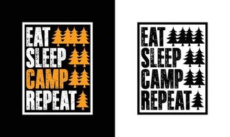 diseño de camiseta de cita de camping, tipografía vector