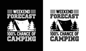 diseño de camiseta de cita de camping, tipografía vector