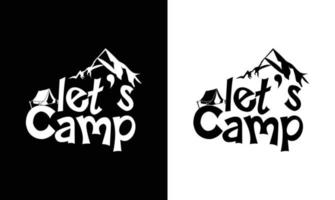 diseño de camiseta de cita de camping, tipografía vector