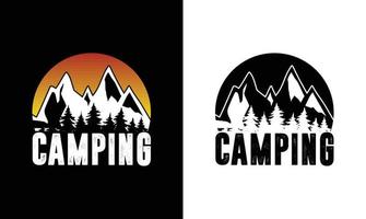 diseño de camiseta de cita de camping, tipografía vector