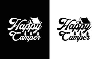 diseño de camiseta de cita de camping, tipografía vector