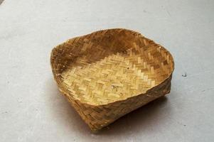 besek, a traditional food place made of woven bamboo photo