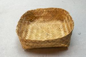 besek, a traditional food place made of woven bamboo photo