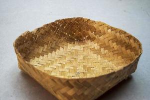 besek, a traditional food place made of woven bamboo photo