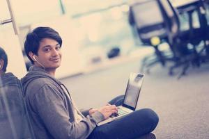 software developer working on the floor photo