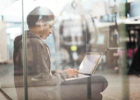 software developer working on the floor photo