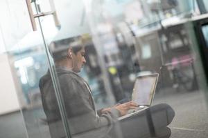 software developer working on the floor photo