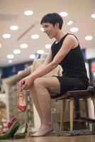 Woman Trying New Shoes photo