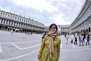 Beautiful woman in Venice photo