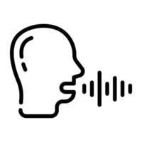 Check outline icon of speech recognition vector