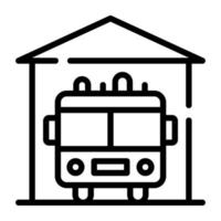 Check out line icon of garage vector