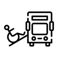 A disability ramp line icon design vector